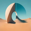 a large strange object in the middle of a desert. Royalty Free Stock Photo