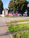 Large street with election posters with the chancellor candidates of SPD with