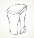 Large street trash can. Vector drawing