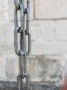 Large strong metallic chain in vertical position