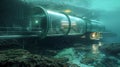 Massive Submarine Floating on Water Royalty Free Stock Photo