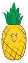 Image of cute pineapple, vector or color illustration