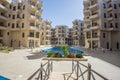 Swimming pool in a luxury tropical apartment resort Royalty Free Stock Photo