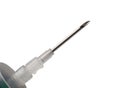 Large syringe and needle sharp in isolation