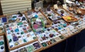 Large table filled with different minerals, Green Dragon Flea Market, Pennsylvania, 2016