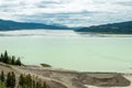 Large tailings pond for a copper mining operation in British Columbia, Canada Royalty Free Stock Photo