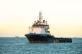 Large tanker anchored in the sea.