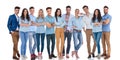 Large team of casual men and women standing together Royalty Free Stock Photo