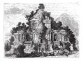 The large Temple at Brambanan, Indonesia, vintage engraving