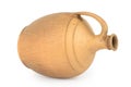 Large ceramic amphora with handle on white Royalty Free Stock Photo