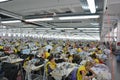 Large textile factory with valuable workers