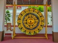 Large Thai culture style gong in Wat Pho, Wat Phra Chetuphon Royalty Free Stock Photo