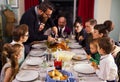 Large Retro Family Thanksgiving Dinner Turkey Royalty Free Stock Photo