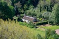 Large Thatched Cottage  from Above Royalty Free Stock Photo