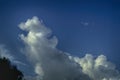 Large thick clouds against blue sky