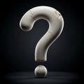 A large, three-dimensional question mark is set against a dark background. The Royalty Free Stock Photo