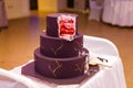 Large three-tier wedding cake