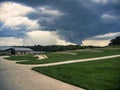 Large thunderstorm forming at Lake Olathe in Olathe city in Kansas