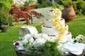 Large tiered decorative wedding cake Royalty Free Stock Photo