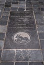 Memorial stone for the famous dutch painter Johannes Vermeer, Delft, the Netherlands