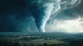 A large tornado blue sky. Generative AI Royalty Free Stock Photo