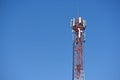 Large tower with antennas for communication of cell phones Royalty Free Stock Photo