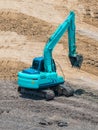 A large trackhoe moving rock Royalty Free Stock Photo