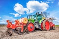 Large Tractor Used For Sowing Potatoes Royalty Free Stock Photo