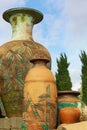 Large traditional vases in the garden