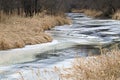 Mesmerizing Winter Landscape Partially Frozen River