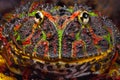 Large tropical frog portrait with interesting pattern