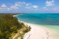 Large tropical island white sandy beach, view from above. Seascape, nature of the Philippine Islands Royalty Free Stock Photo