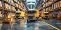 Large Truck Parked in Warehouse Royalty Free Stock Photo