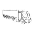 A large truck for the transport of goods. Transportation and delivery single icon in outline style isometric vector