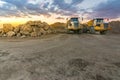 Large trucks in an open pit mine Royalty Free Stock Photo