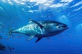 a large tuna swimming in the ocean Royalty Free Stock Photo