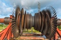 Large turbine blades used steam boiler in coal power plant Royalty Free Stock Photo
