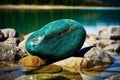 Large turquoise stone close up Royalty Free Stock Photo