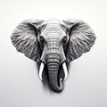 Realistic Black And White Elephant Portrait Tattoo Drawing Royalty Free Stock Photo