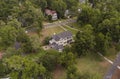 Large two story home on very large property with lawn and garden Royalty Free Stock Photo