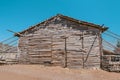 Large two story wooden barn for storing hay and livestock life. Real estate in the village