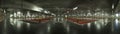 Large underground parking, panoramic view Royalty Free Stock Photo