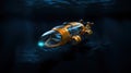 Large underwater bathyscaphe for exploring the depths of the sea. Used to study the environmental situation on the