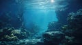 Large Underwater Cave With Water Stream