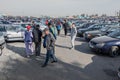 Large used car open air market RIOM Auto in Bishkek, Kyrgyzstan