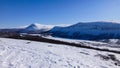 A large valley in the mountains