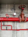 The large valve of the fire fighting system Royalty Free Stock Photo