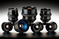 Large variety of camera lenses. Generative ai