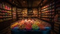 Large variety of colorful souvenirs in a store generated by AI