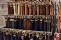 Large variety of leather belts